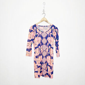 LILLY PULITZER Beacon Dress Gimme Some Leg FLAMINGO pima cotton women's XS